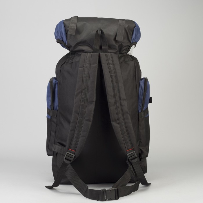 Рюкзак турист Спорт, 33*16*57, отд на шнурке, 5 н/карманов, черный/темно-синий