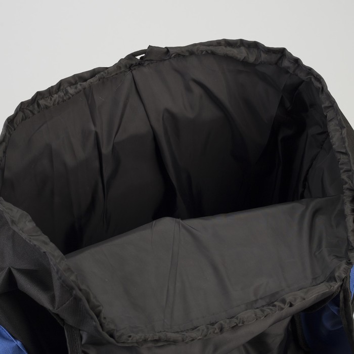 Рюкзак турист Спорт, 33*16*57, отд на шнурке, 5 н/карманов, черный/синий