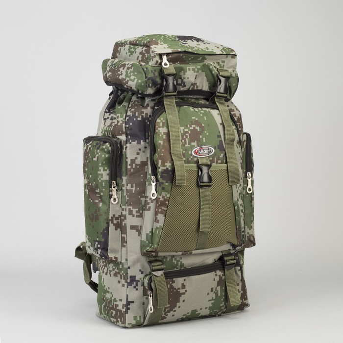 Рюкзак турист Пиксель, 30*14*57/60, отд на шнурке, 6 н/карманов, св-хаки