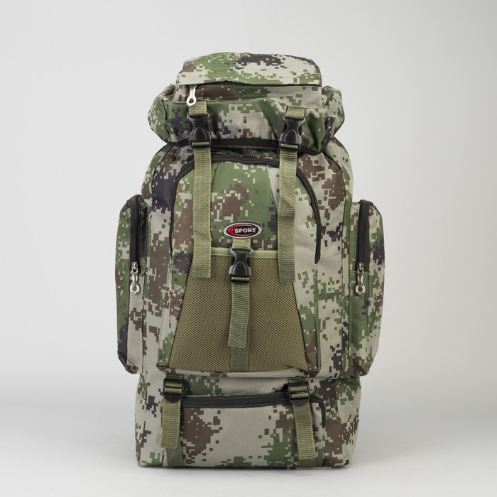 Рюкзак турист Пиксель, 30*14*57/60, отд на шнурке, 6 н/карманов, св-хаки