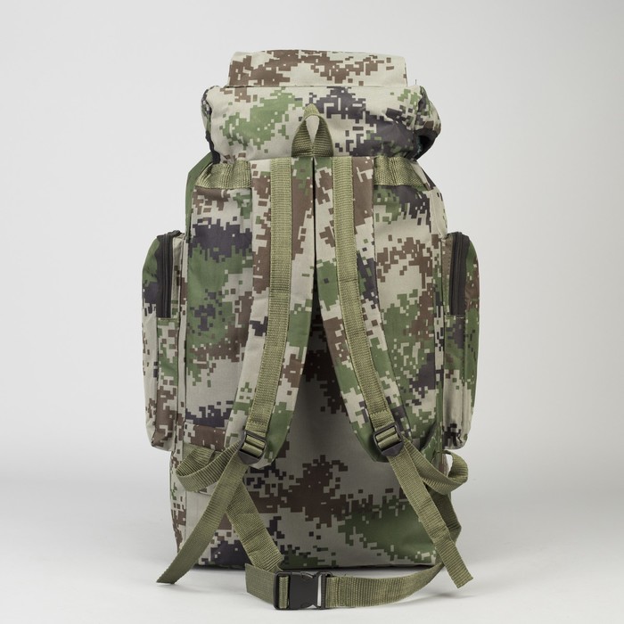 Рюкзак турист Пиксель, 30*14*57/60, отд на шнурке, 6 н/карманов, св-хаки