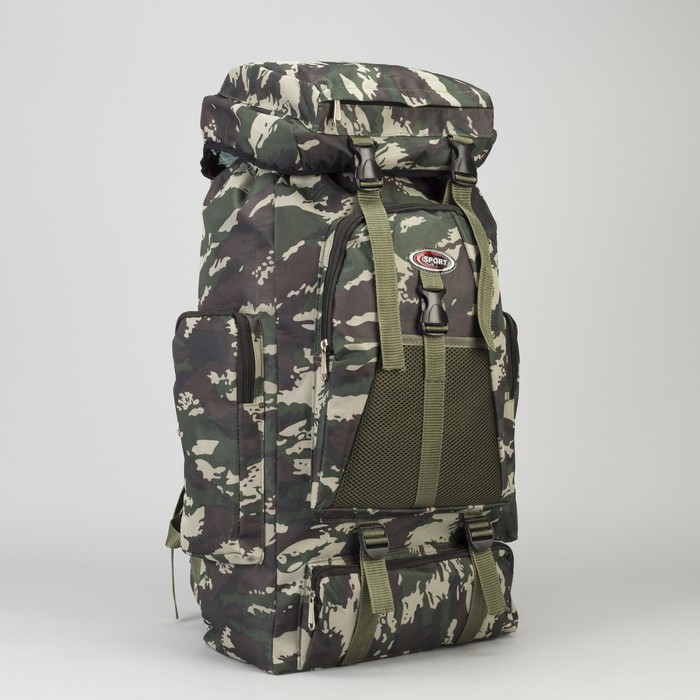 Рюкзак турист Пиксель, 30*14*57/60, отд на шнурке, 6 н/карманов, хаки