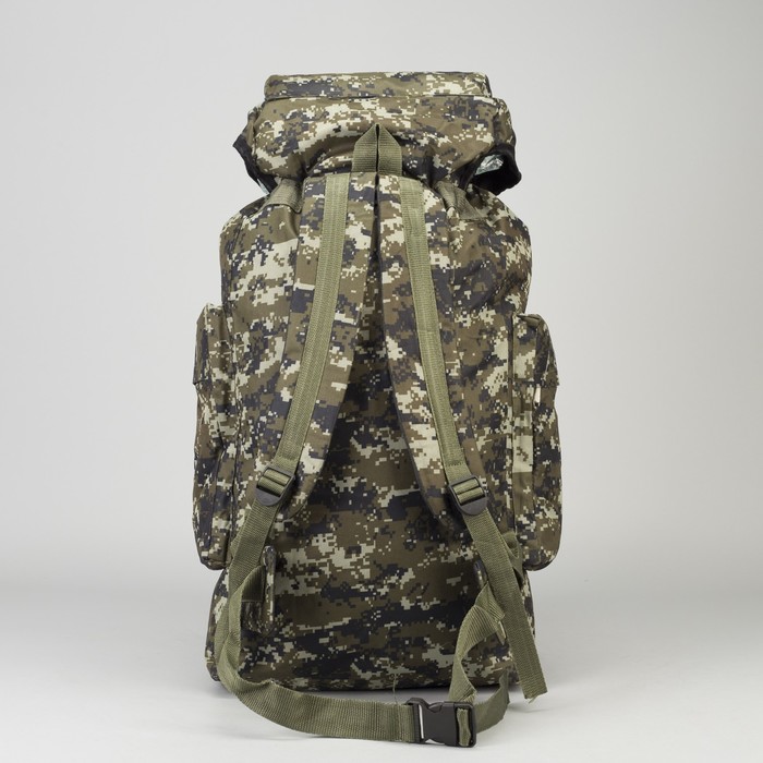 Рюкзак турист Милитари, 30*14*57/60, отд на шнурке, 6 н/карманов, хаки