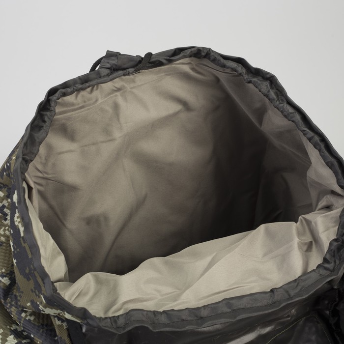 Рюкзак турист Милитари, 30*14*57/60, отд на шнурке, 6 н/карманов, хаки