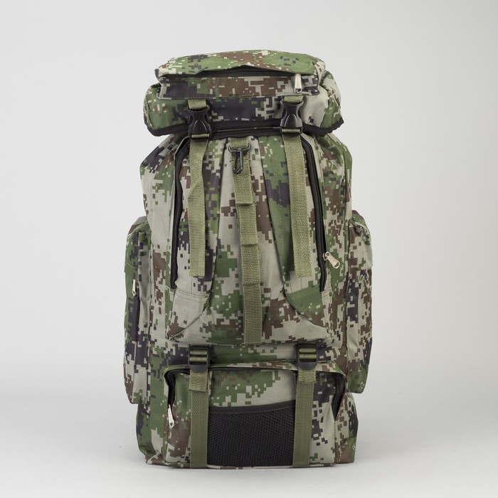 Рюкзак турист Милитари, 30*14*57/60, отд на шнурке, 6 н/карманов, св-хаки