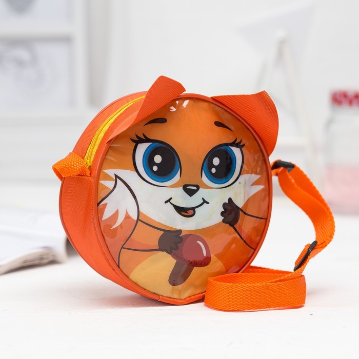 Сумочка детская круглая с ушками "Лисичка", 15,5 см