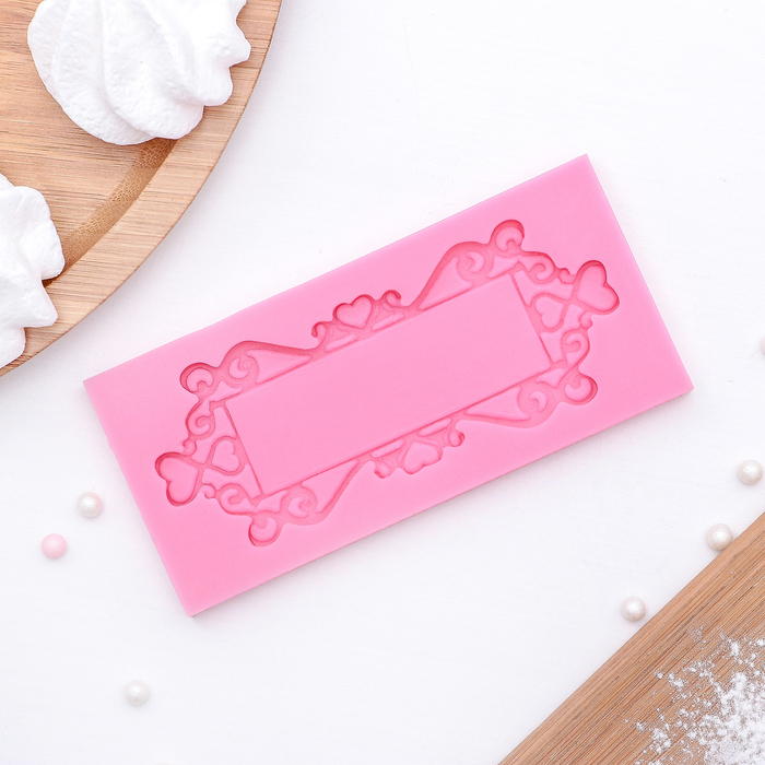 Молд 11,5х5,5х1 см "Табличка", цвет розовый