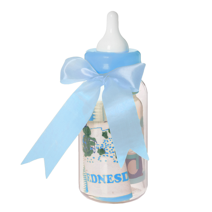 Набор детский «Первый подарок малышу», 6 предметов: бутылочка для кормления 125 мл, нагрудник, ёршик, прорезыватель, ложка, вилка, в подарочной упаковке