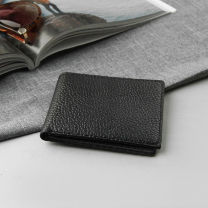 Портмоне мужское, 2 отдела, для карт, цвет чёрный