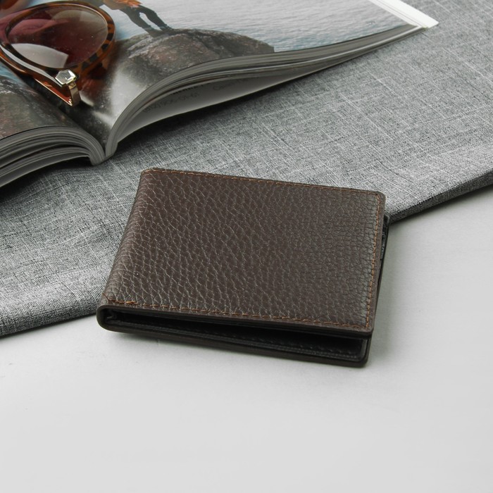 Портмоне мужское, 2 отдела, для карт, цвет коричневый