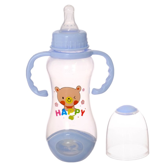 Набор бутылочек для кормления с ручками, 240 мл, от 0 мес., 3 шт., цвета МИКС