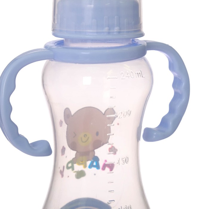 Набор бутылочек для кормления с ручками, 240 мл, от 0 мес., 3 шт., цвета МИКС