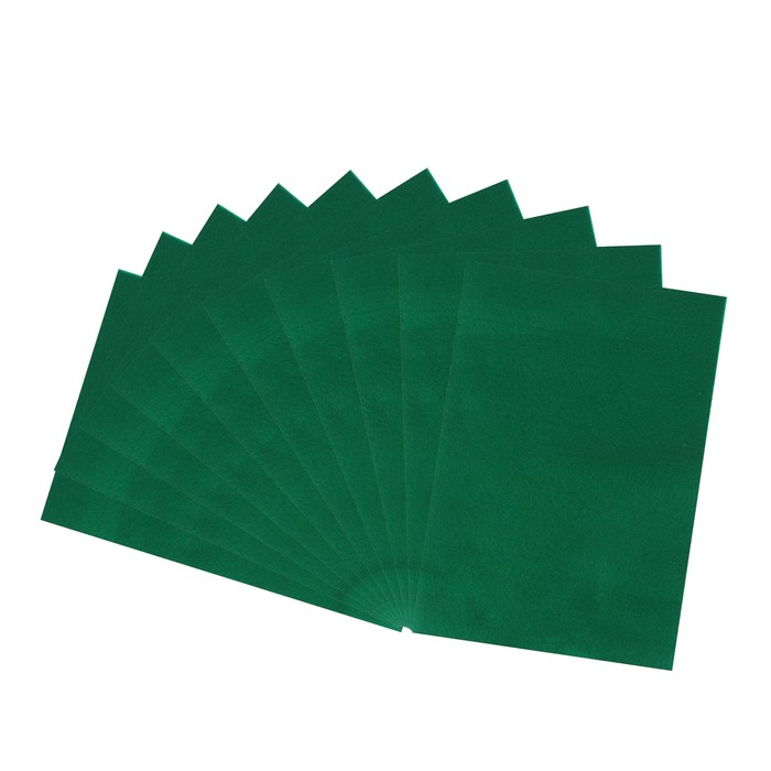 Фетр "Soft" набор 10 листов, 2 мм, 180г, 21х29,7см (зеленый)