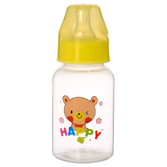Бутылочка для кормления, 125 мл, от 0 мес., цвета МИКС
