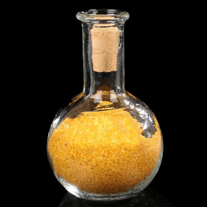 Ваза декоративная малая "Илис" с жёлтым наполнителем