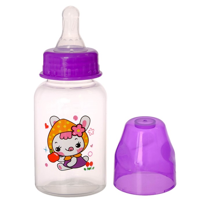 Бутылочка для кормления, 125 мл, от 0 мес., цвета МИКС