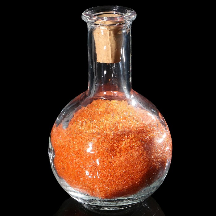 Ваза декоративная малая "Илис" с оранжевым наполнителем