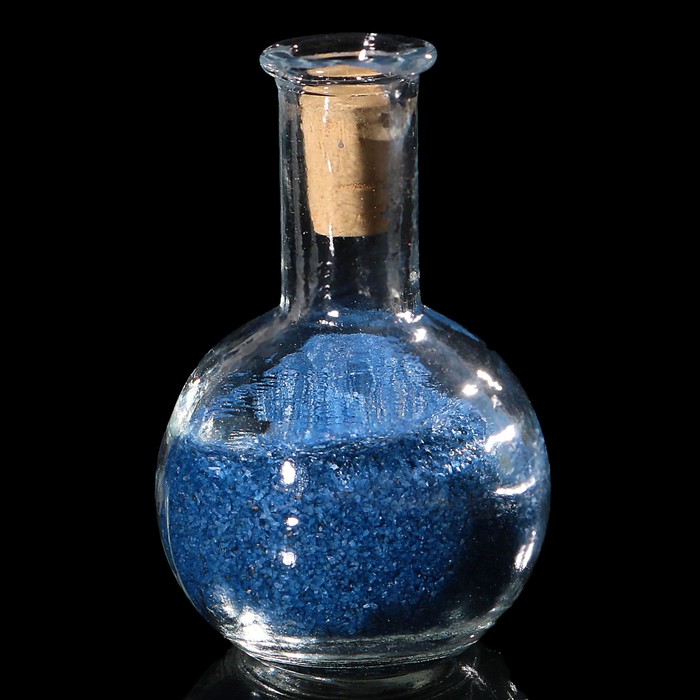 Ваза декоративная малая "Илис" с синим наполнителем