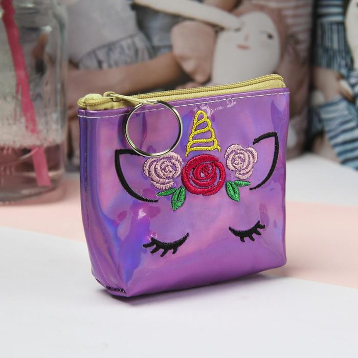 Кошелёк детский &quot;Единорожка&quot;, зеркальный