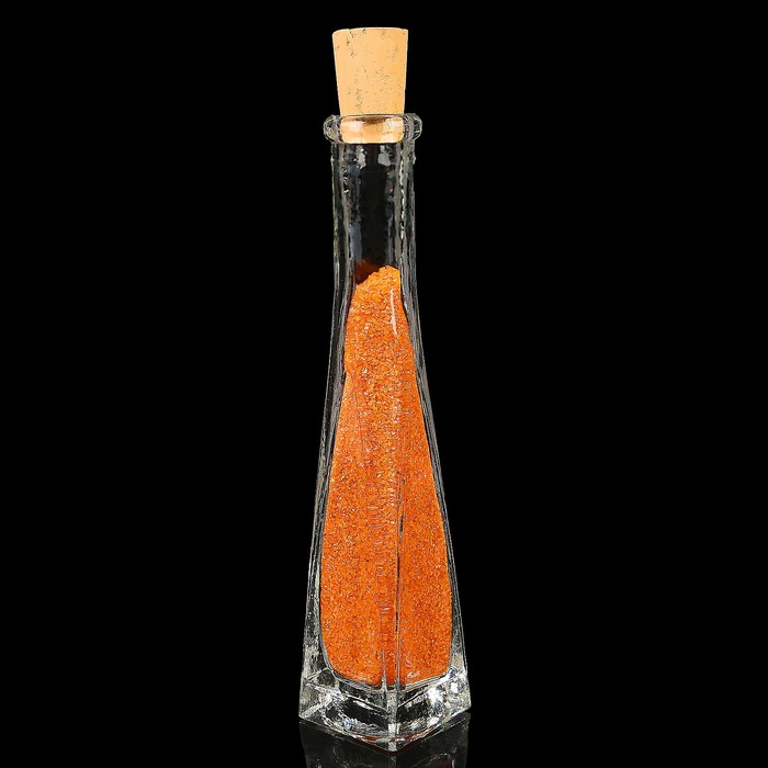 Ваза-пирамидка декоративная "Стрелки" 4 угольная, с оранжевым наполнителем