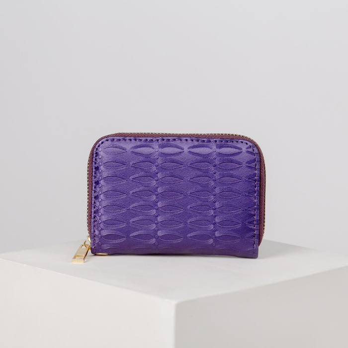 Кошелёк женский, 2 отдела, для монет, для карт, цвет фиолетовый