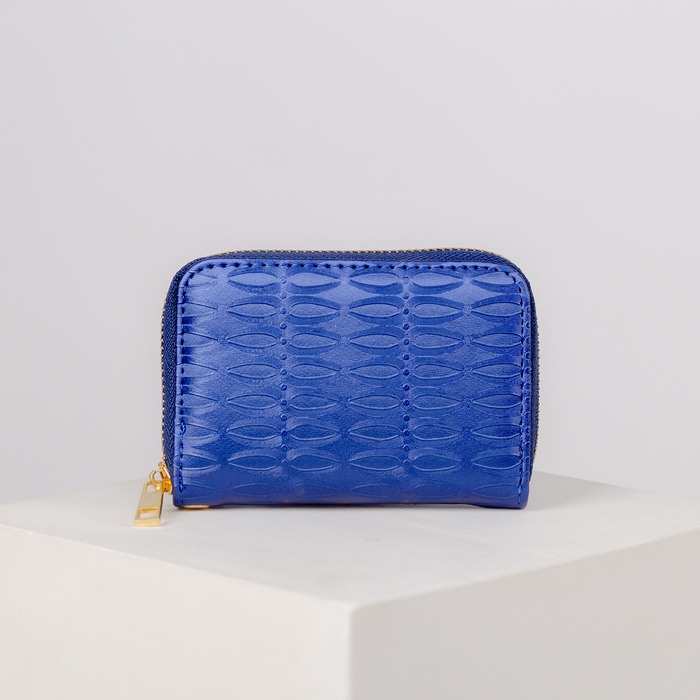 Кошелёк женский, 2 отдела, для монет, для карт, цвет синий