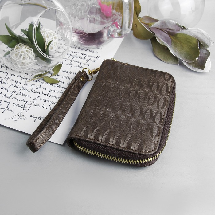 Кошелёк женский, 2 отдела, для монет, для карт, цвет бронзовый