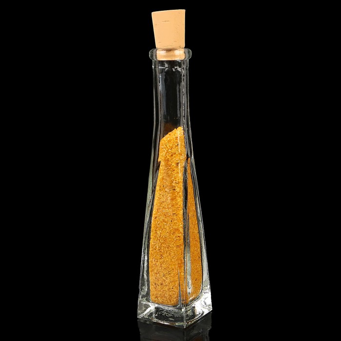 Ваза-пирамидка декоративная "Стрелки" 4 угольная, с жёлтым наполнителем