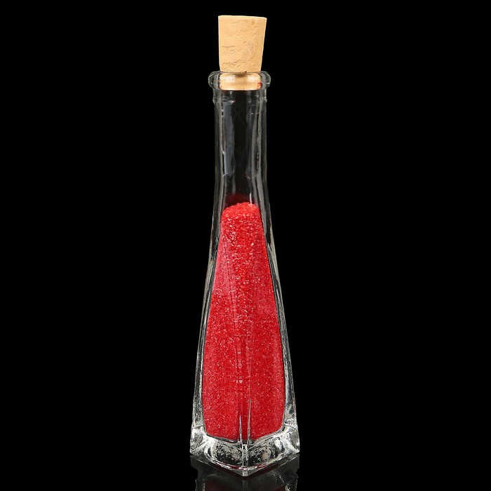 Ваза-пирамидка декоративная "Стрелки" 4 угольная, с красным наполнителем