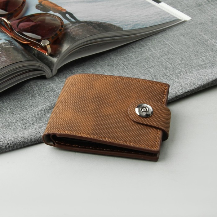 Портмоне мужское, 3 отдела, для карт, цвет коричневый