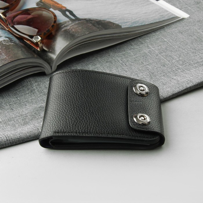 Портмоне мужское, 3 отдела, для карт, цвет чёрный