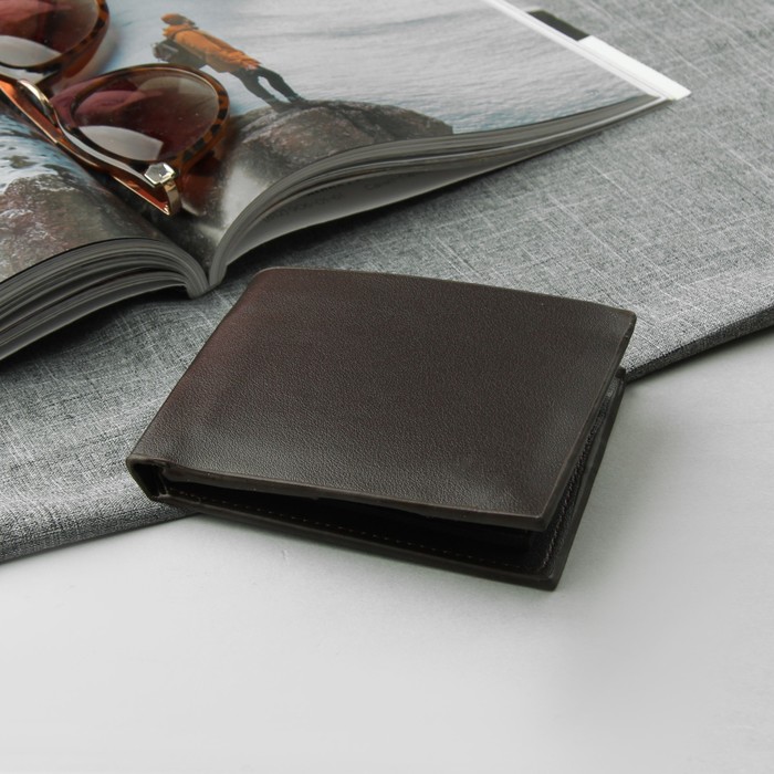 Портмоне мужское, 2 отдела, для карт, цвет коричневый