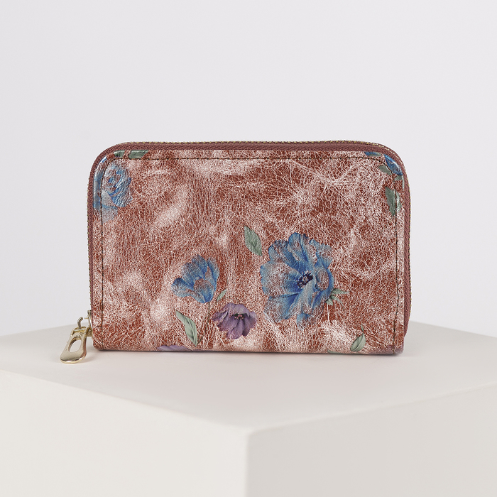 Кошелёк женский, 2 отдела, для карт, для монет, цвет коричневый