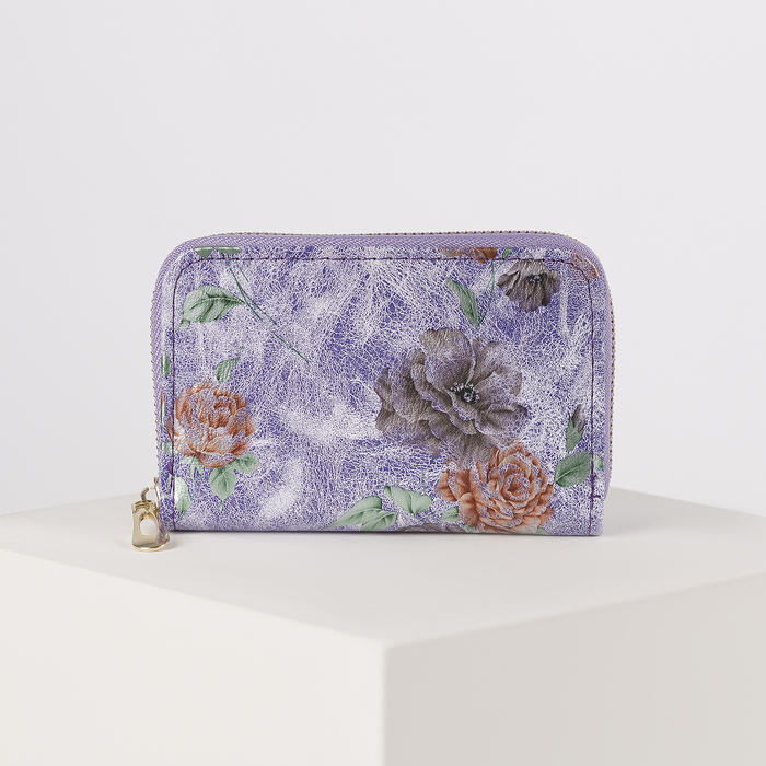 Кошелёк женский, 2 отдела, для карт, для монет, цвет фиолетовый