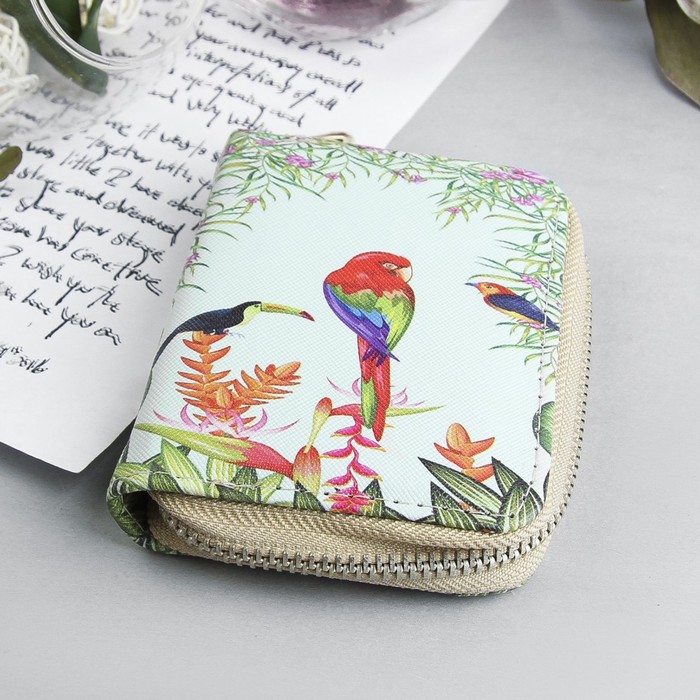 Кошелёк женский, 2 отдела, для карт, цвет мятный