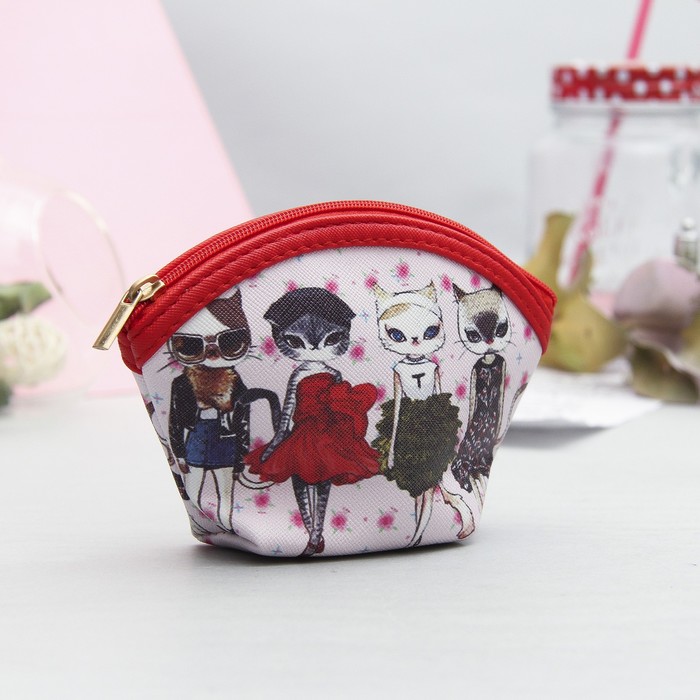 Кошелёк женский, отдел на молнии, цвет красный