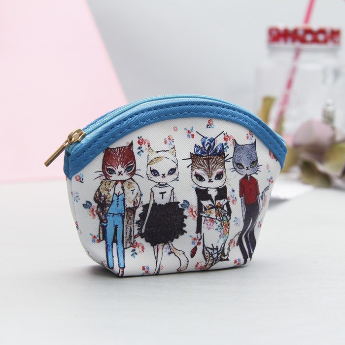 Кошелёк женский, отдел на молнии, цвет голубой