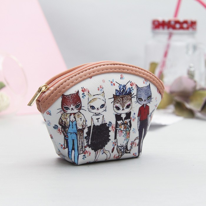 Кошелёк женский, отдел на молнии, цвет пудровый