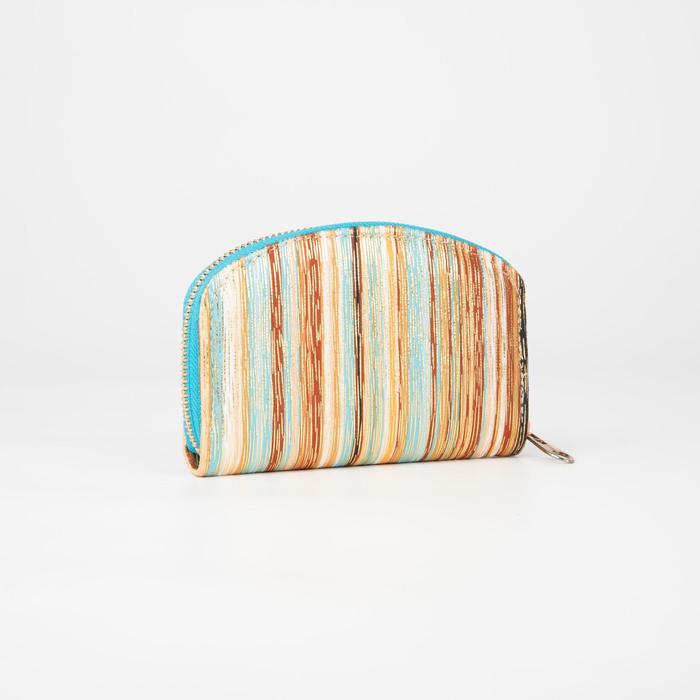 Кошелёк женский, 2 отдела на молнии, разноцветный/коричневый