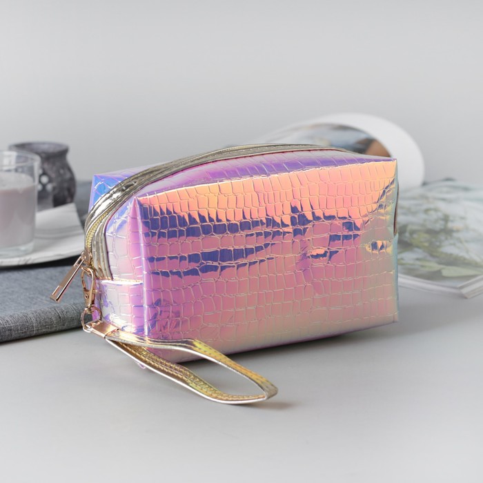 Косметичка дорожная «Перелив», отдел на молнии, ручка, разноцветный МИКС