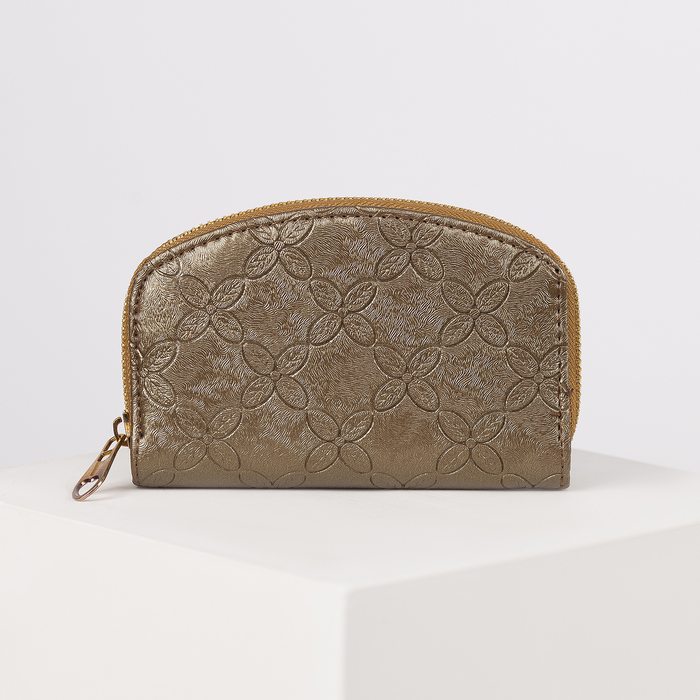 Кошелёк женский, 2 отдела на молнии, цвет бронзовый