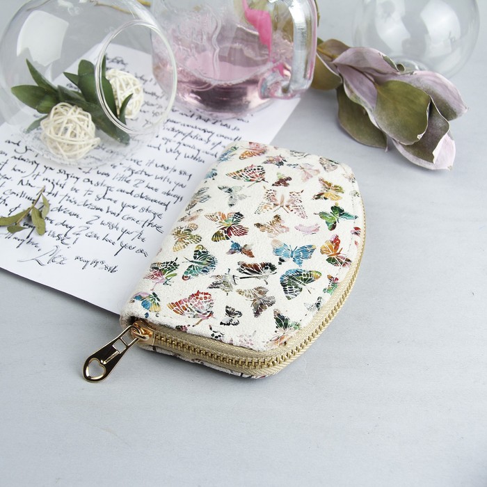 Кошелёк женский, 2 отдела на молнии, цвет бежевый