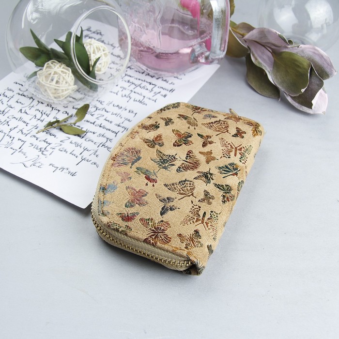 Кошелёк женский, 2 отдела на молнии, цвет кремовый