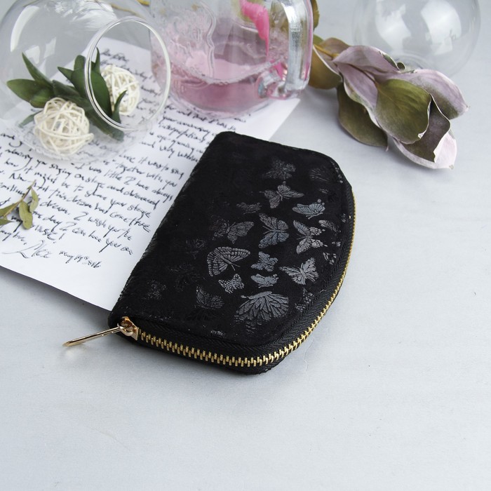 Кошелёк женский, 2 отдела на молнии, цвет чёрный