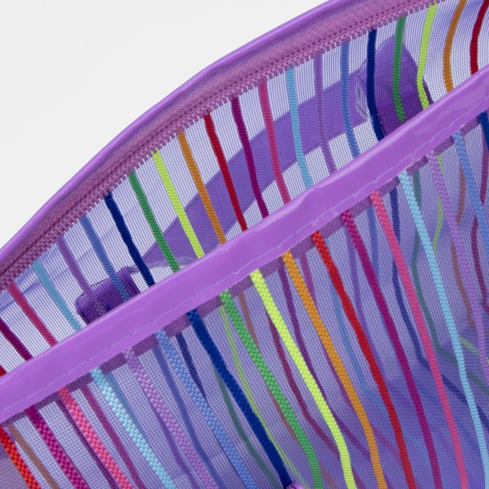 Косметичка банная «Радуга», отдел на молнии, ручки, цвет сиреневый