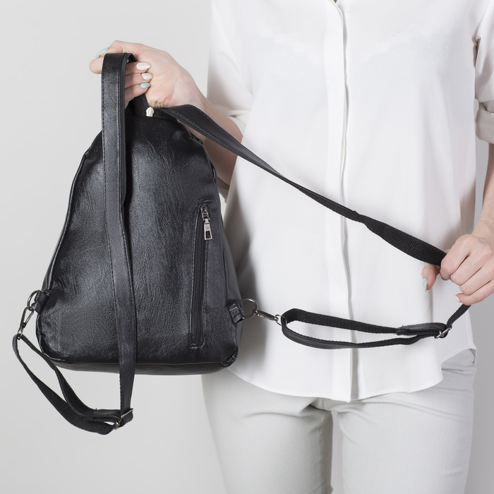 Рюкзак молодёжный, с кошельком, 2 отдела на молниях, 2 наружных кармана, цвет чёрный/красный/зелёный