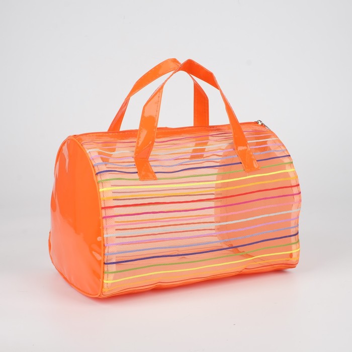 Косметичка банная «Радуга», отдел на молнии, ручки, цвет оранжевый