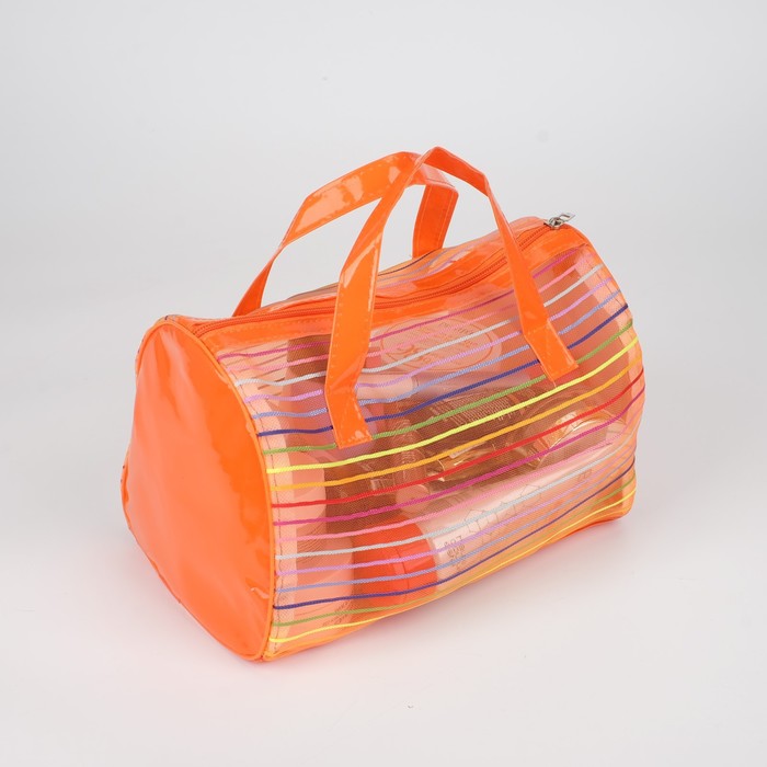 Косметичка банная «Радуга», отдел на молнии, ручки, цвет оранжевый