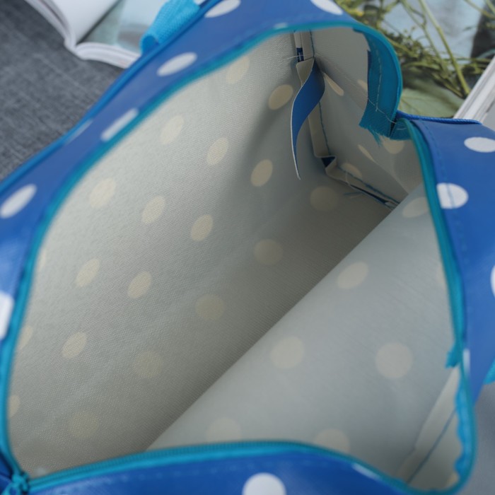 Косметичка-сумочка «Горох», отдел на молнии, ручки, цвет голубой