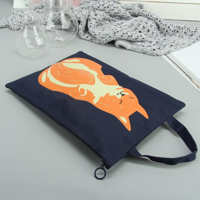 Сумка для обуви Зверята, 23*,0,5*33см, отдел на молнии, синий